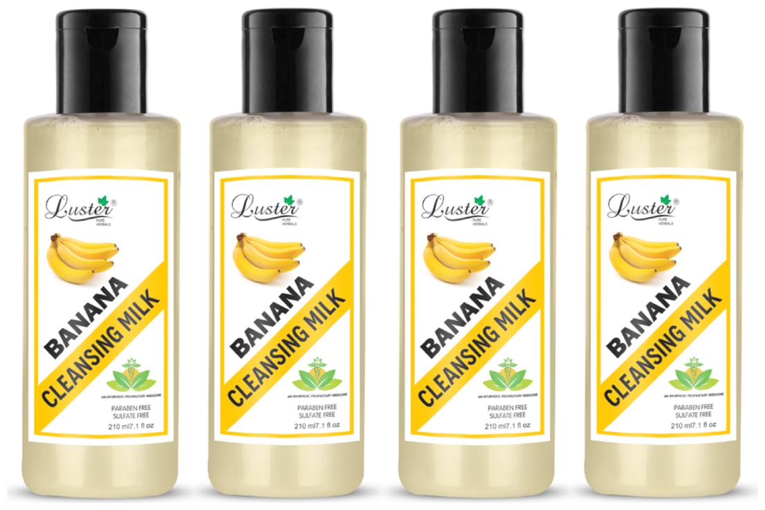 

Luster Banana Cleansing Milk (Paraben Sulfate Free) 210 ml (Pack of 4)
