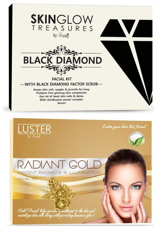 

Luster Black Diamond (260 ml) And Radiant Gold Facial Kit (310 ml) Pack of 2