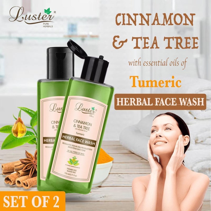 

Luster Cinnamon Tea Tree (Turmeric) Herbal Face Wash 110ml (Pack Of 2)