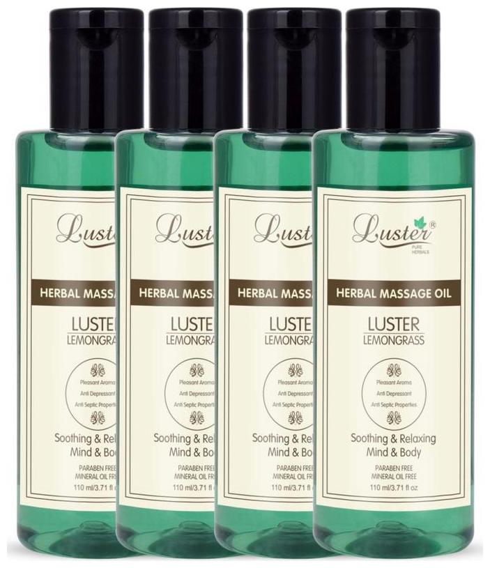 

Luster Lemon Grass Herbal Massage Oil-110ml (Pack of 4)
