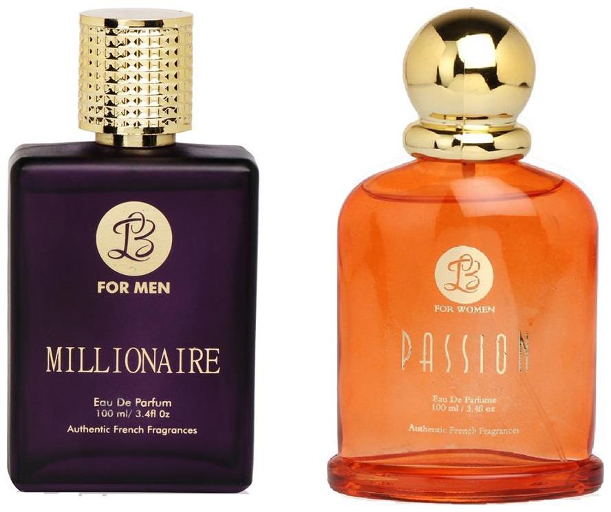 

Lyla Blanc EDP Mens MILLIONAIRE Lyla Blanc EDP Womens PASSION (Pack of 2 Perfume for Couple) (100ml each)
