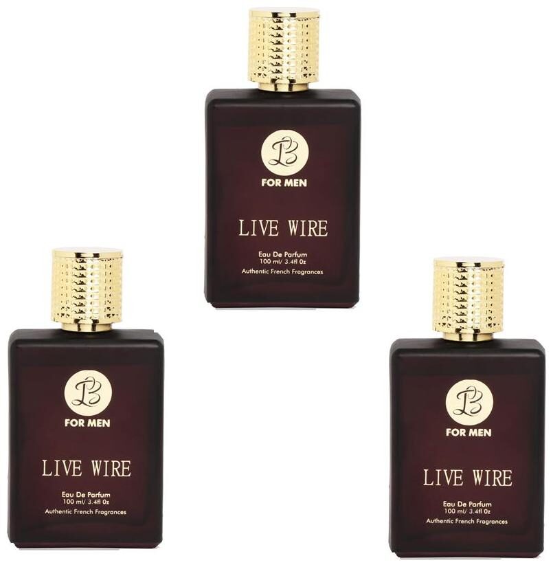 

Lyla Blanc EDP LIVE WIRE Premium French Perfume for Men Pack of 3 (100ml each)
