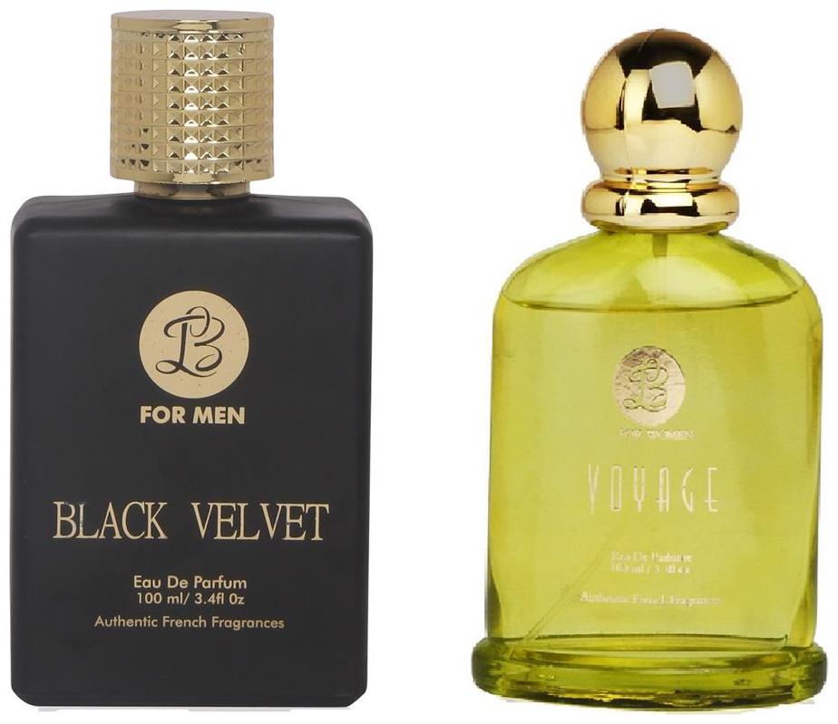 

Lyla Blanc EDP Mens BLACK VELVET Lyla Blanc EDP Womens VOYAGE (Pack of 2 Perfume for Couple) (100ml each)