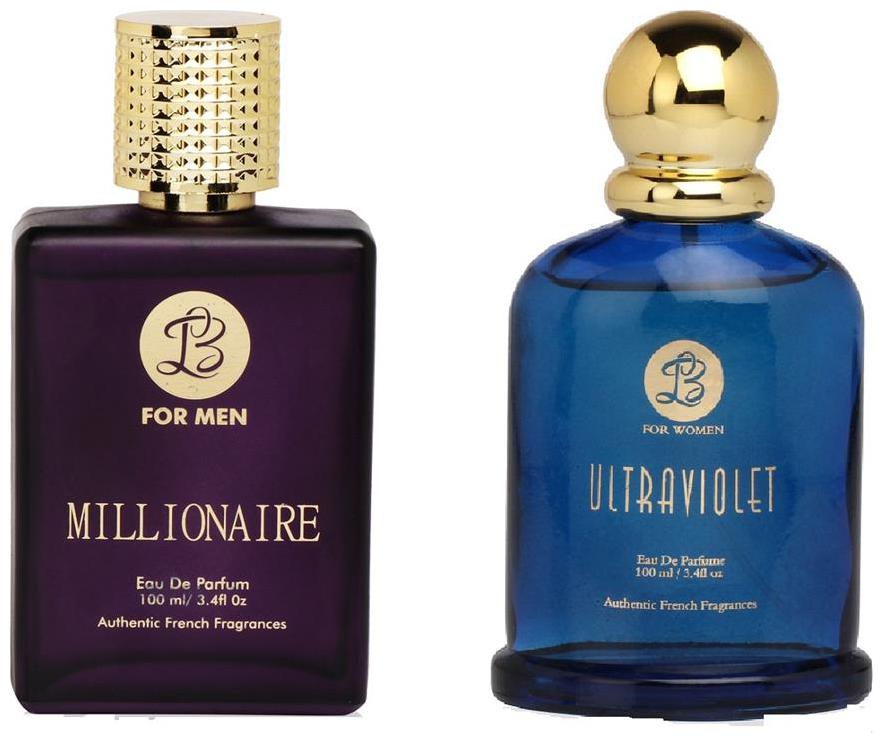 

Lyla Blanc EDP Mens MILLIONAIRE Lyla Blanc EDP Womens ULTRA VOILET (Pack of 2 Perfume for Couple) (100ml each)