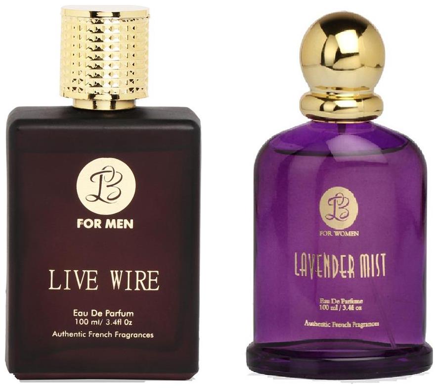 

Lyla Blanc EDP Mens LIVE WIRE Lyla Blanc EDP Womens LAVENDER MIST (Pack of 2 Perfume for Couple) (100ml each)