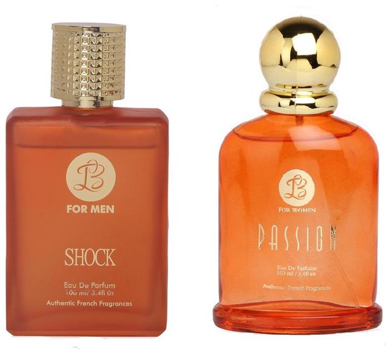 

Lyla Blanc EDP Mens SHOCK Lyla Blanc EDP Womens PASSION (Pack of 2 Perfume for Couple) (100ml each)