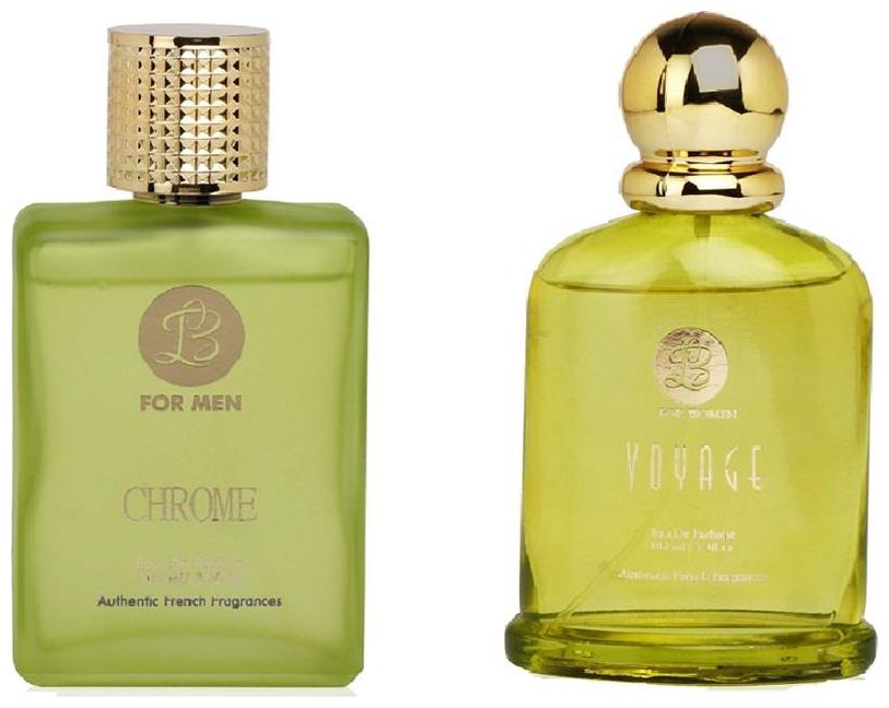 

Lyla Blanc EDP Mens CHROME Lyla Blanc EDP Womens VOYAGE (Pack of 2 Perfume for Couple) (100ml each)
