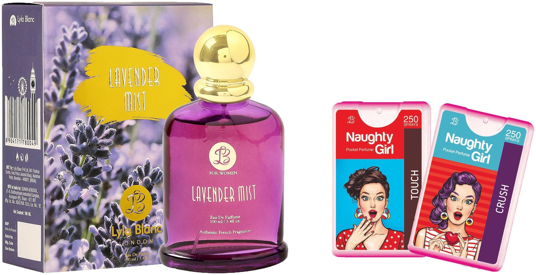 

Lyla Blanc Edp Lavender Mist Perfume (100 ml) 2 Pocket Perfume (18 ml each) Combo Offer For Women (Pack of 3)