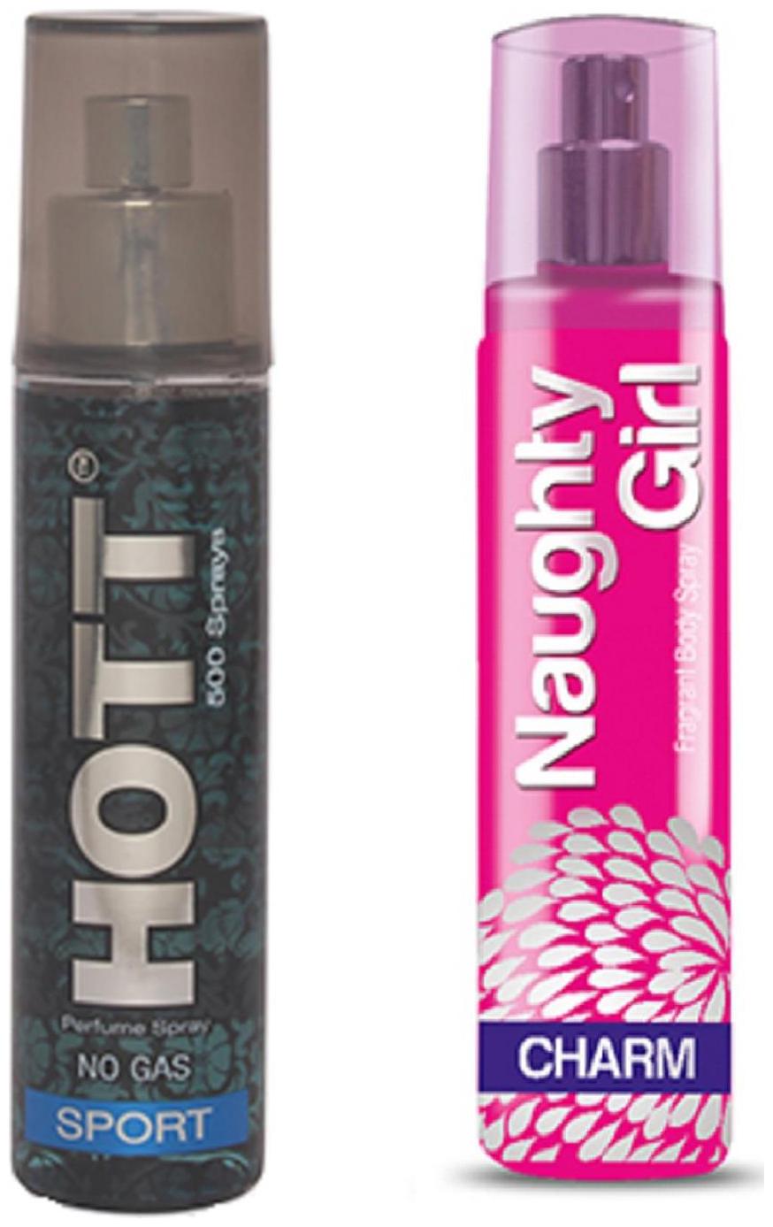 

HOTT Mens SPORT Naughty Girl CHARM (Pack of 2 Perfume Spray for Couple) (135ml each)