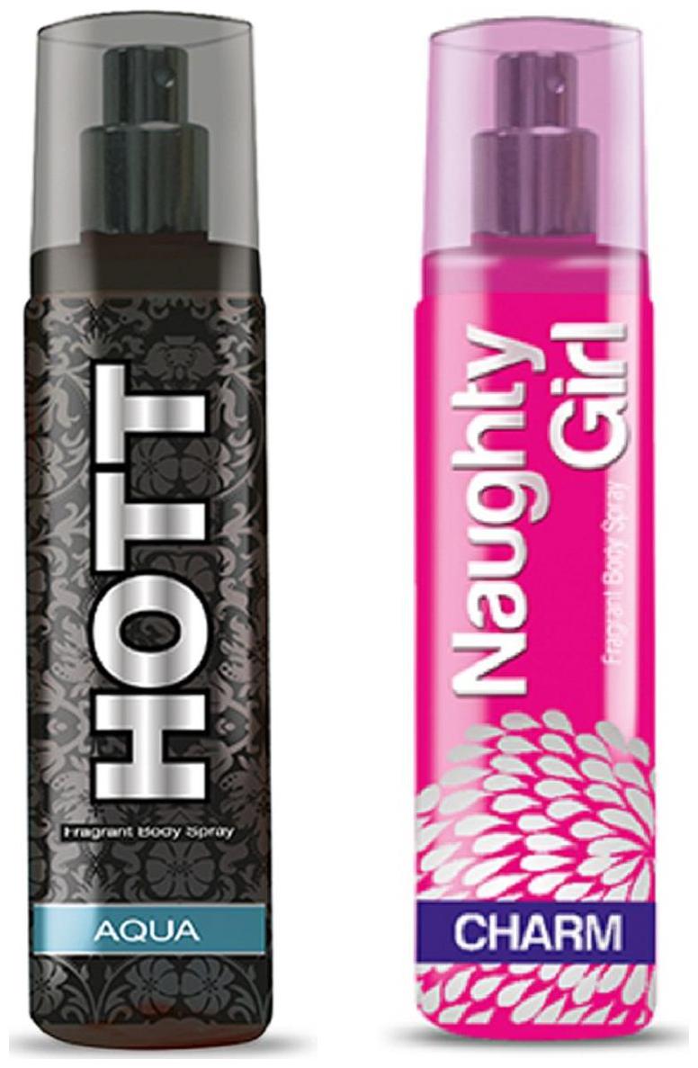 

HOTT Mens AQUA Naughty Girl CHARM (Pack of 2 Perfume Spray for Couple) (135ml each)