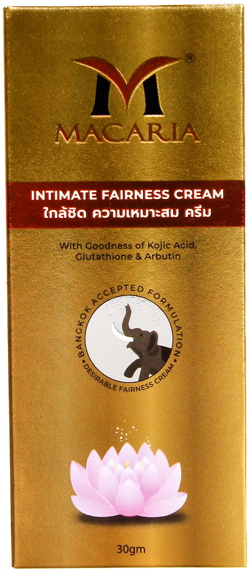 

Macaria Intimate Fairness Cream Foundation Cream Kojic Acid Glutathione Fairness Cream -30 g