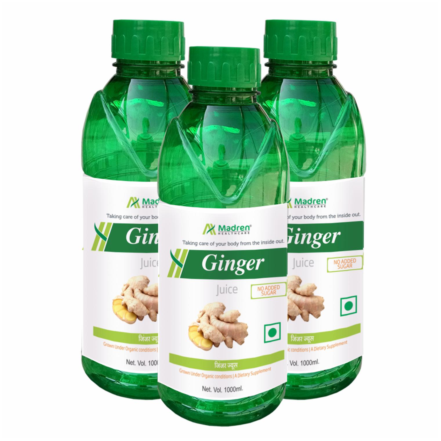

Madren healthcare Ginger Digestion Natural Juice Sugar Free 1 L (Pack Of 3)
