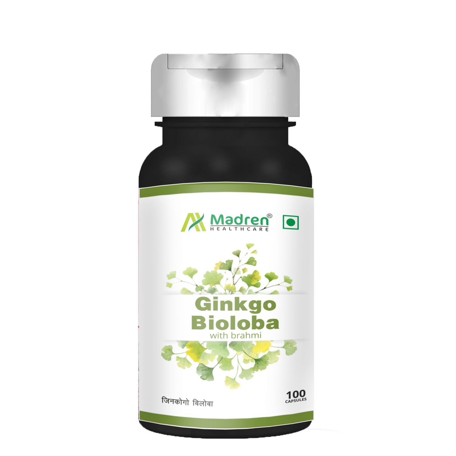 

Madren Healthcare Ginkgo Bioloba With Brahmi (Bacopa) 100 vegetarian Capsules (Pack of 1)
