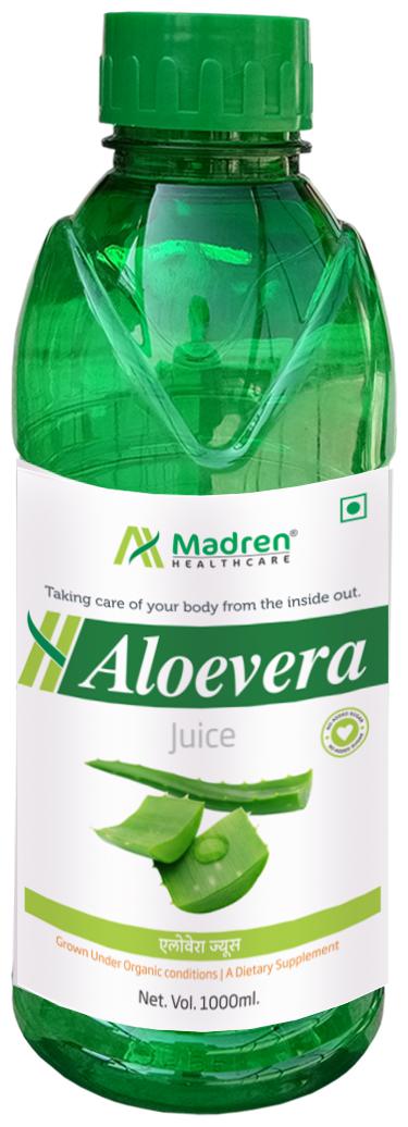 

Madren Healthcare Aloe Vera (with Pulp) Natural Juice Skin and Hair 1 L (Pack Of 1)