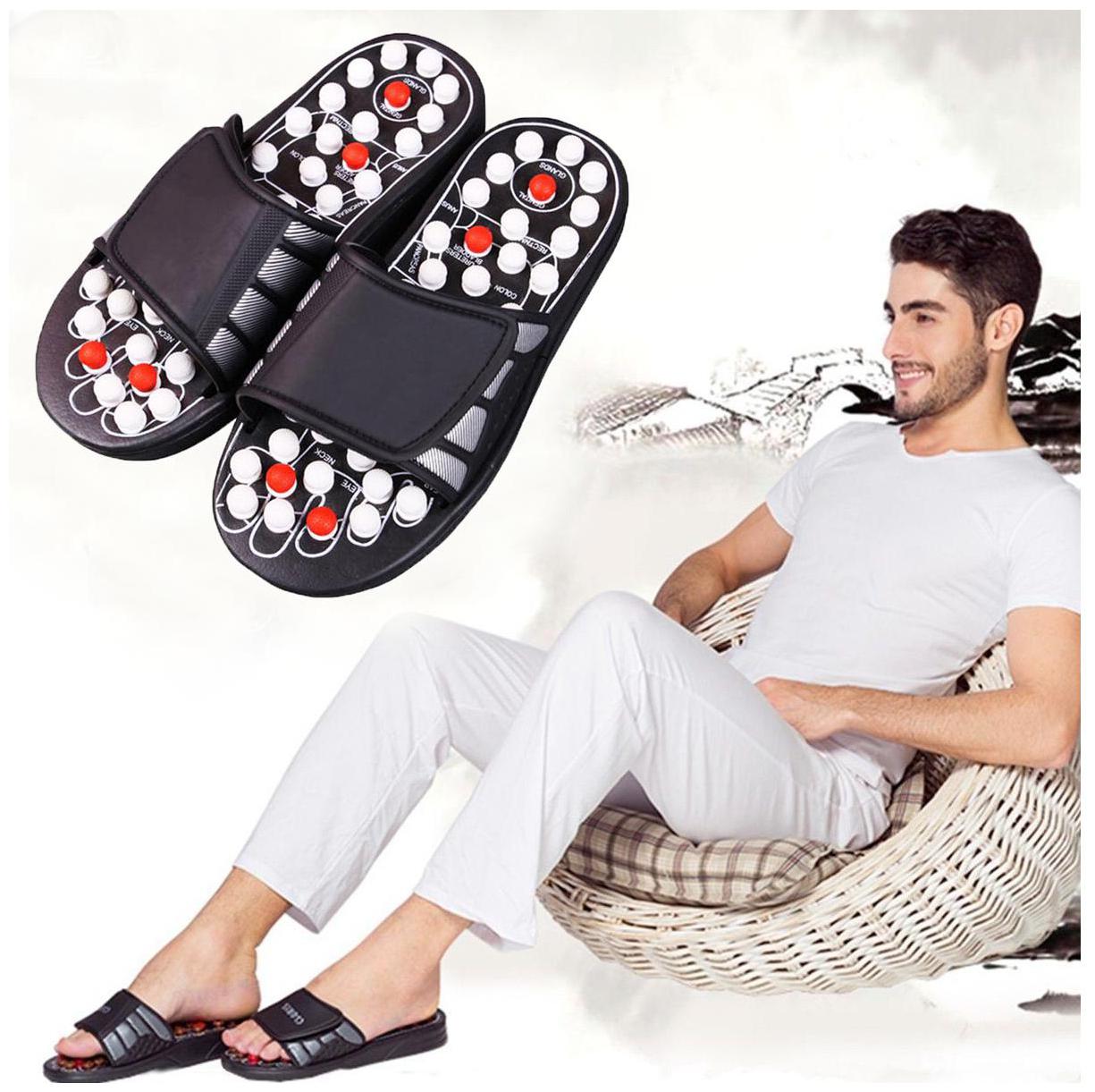 

Magnetic Therapy Accu Paduka Slippers Spring Acupressure and for Full Body Blood Circulation Natural Leg Foot Massager Slippers