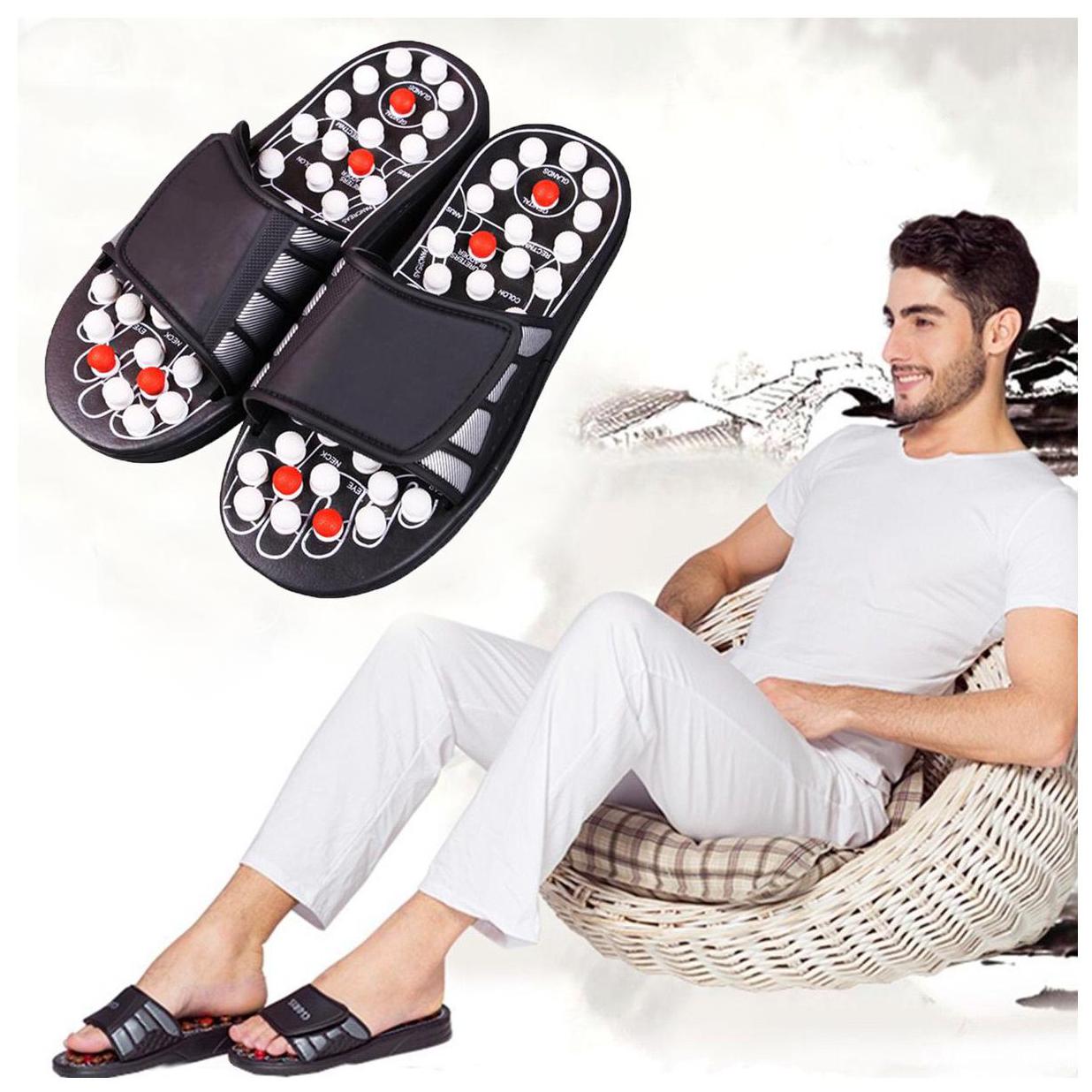 

Magnetic Therapy Accu Paduka Slippers Spring Acupressure and for Full Body Blood Circulation Natural Leg Foot Massager Slippers