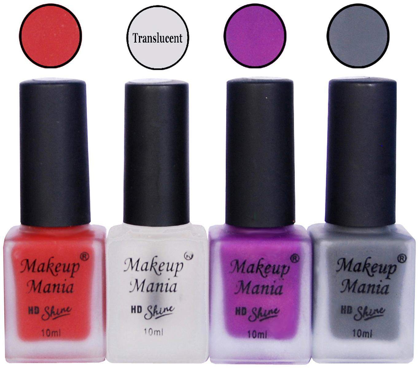 

Makeup Mania Matte Nail Paint 10 ml (Pack of 4)