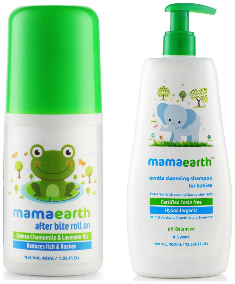 

Mamaearth After Bite Roll On For Rashes Mosquito Bites 40 ml For Babies And Gentle Cleansing Shampoo For Babies (400 ml 0-5 Yrs)