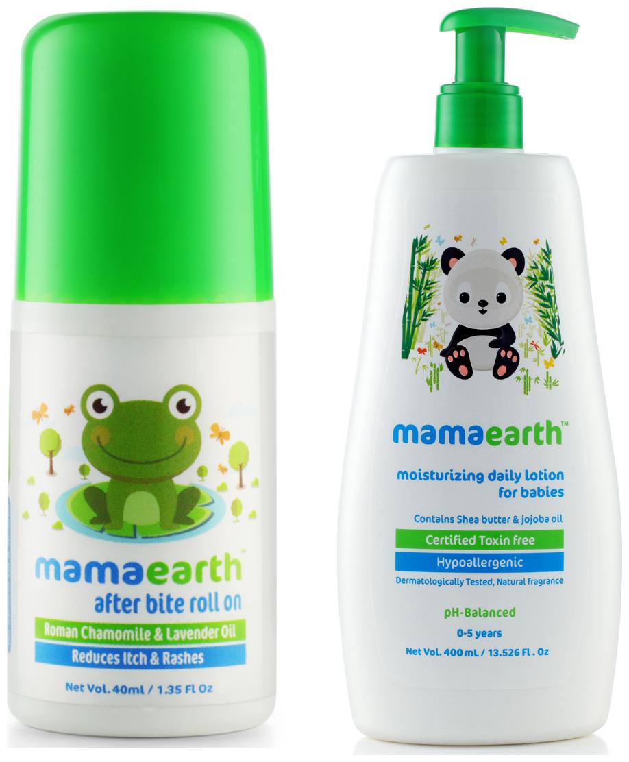 

Mamaearth After Bite Roll On for Rashes Mosquito 40ml for Babies and Daily Moisturizing Baby Lotion 400ml (Pack of 2)