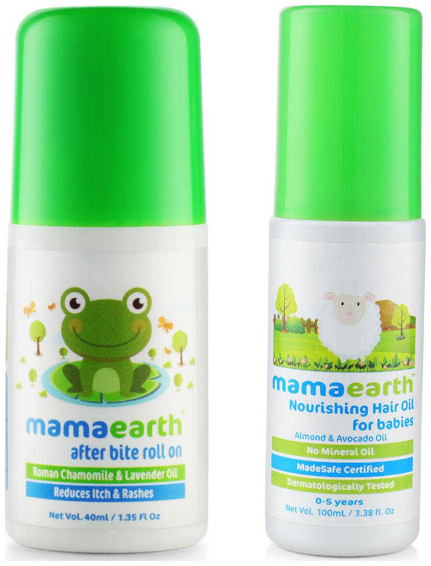 

Mamaearth After Bite Roll On for Rashes Mosquito 40ml for Babies and Almond Hair Oil 100ml (0-10 Years) (Pack of 2)