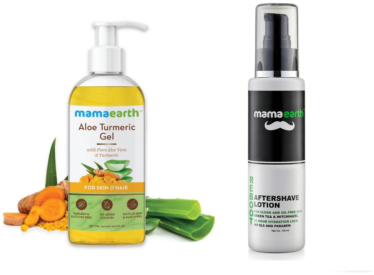 

Mamaearth Aloe Vera Gel 300 ml and Reboot After Shave Lotion 100 ml (Pack of 2)