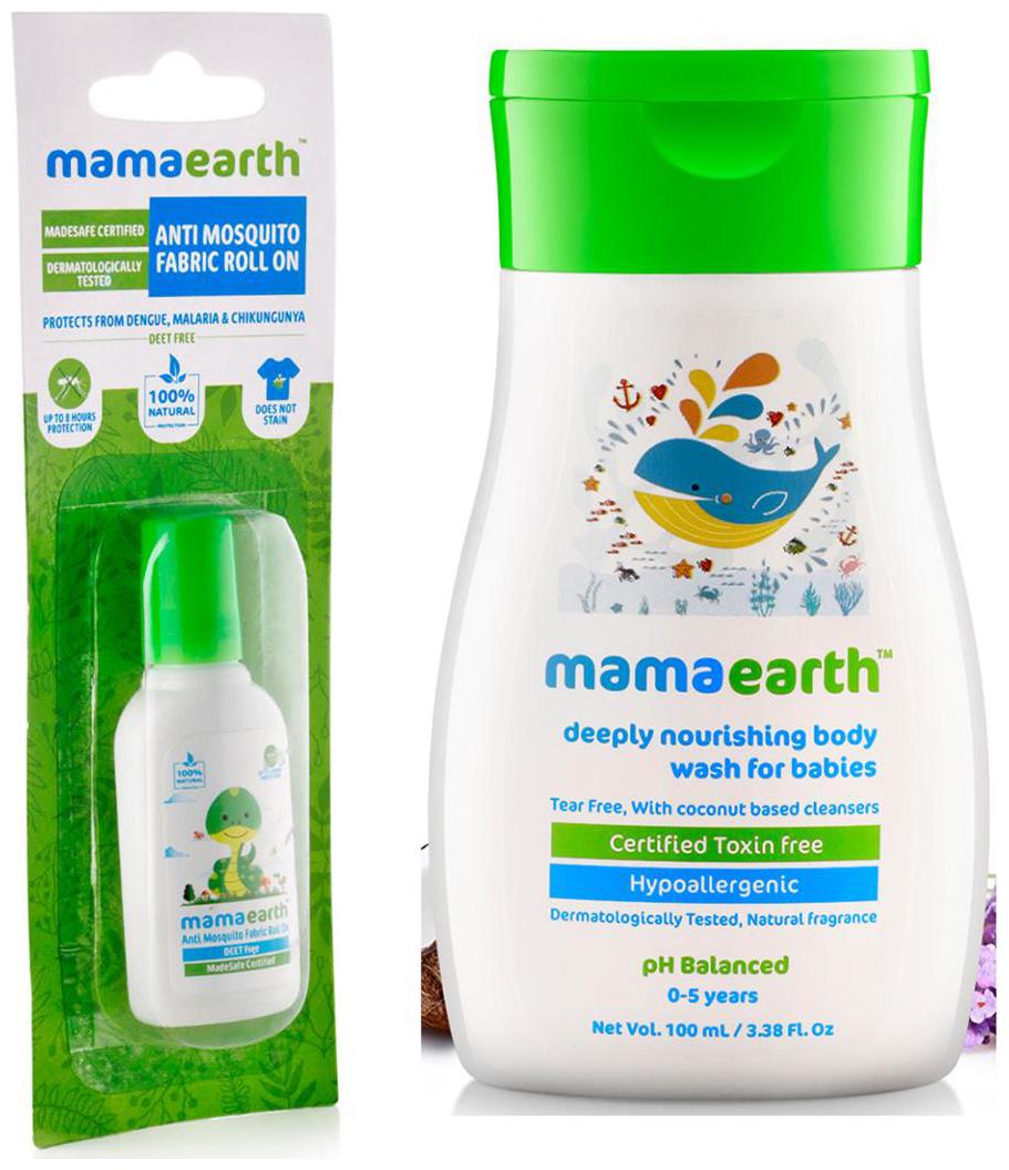 

Mamaearth Anti Mosquito Fabric Roll On 8ml Nourishing Wash For Babies (100 ml 0-5 Yrs) (Pack of 2)