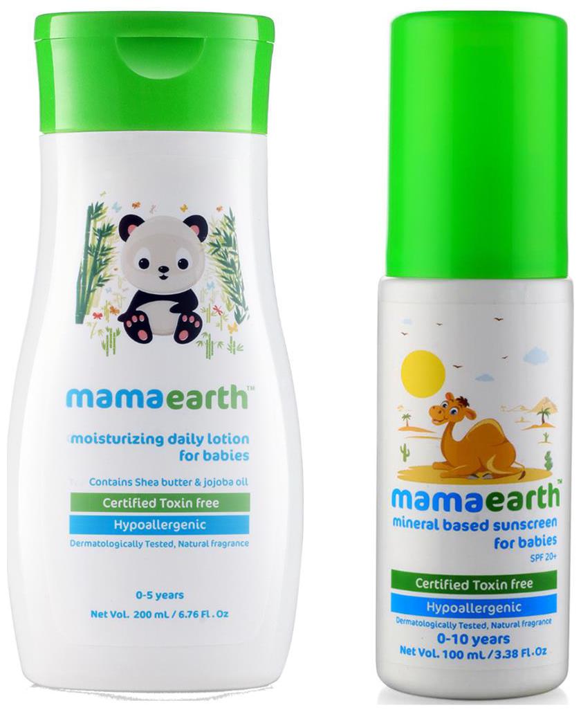 

Mamaearth Daily Moisturizing Baby Lotion 200ml Mineral Based Sunscreen (100 ml) (Pack of 2)
