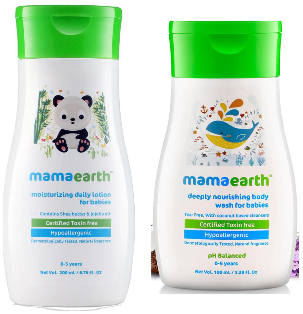 

Mamaearth Daily Moisturizing Baby Lotion 200ml Nourishing Wash For Babies (100 ml 0-5 Yrs) (Pack of 2)