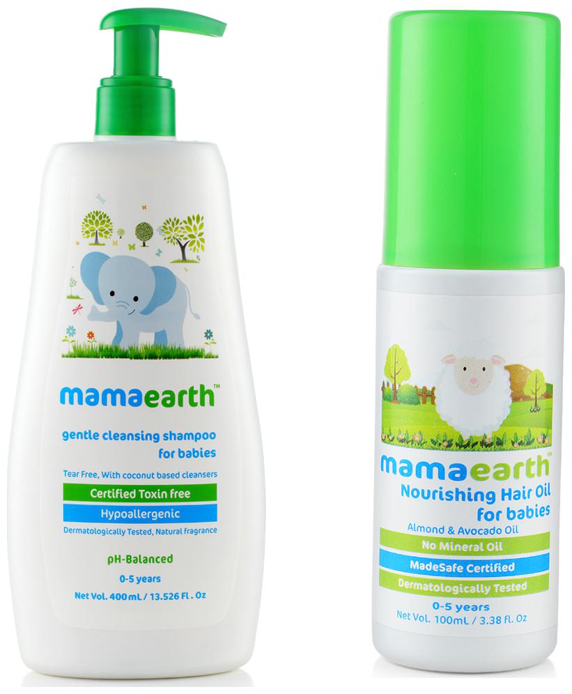 

Mamaearth Gentle Cleansing Shampoo for babies (400 ml 0-5 Yrs) Nourishing Hair Oil for Babies 100ml (0-10 Years) Pack of 2