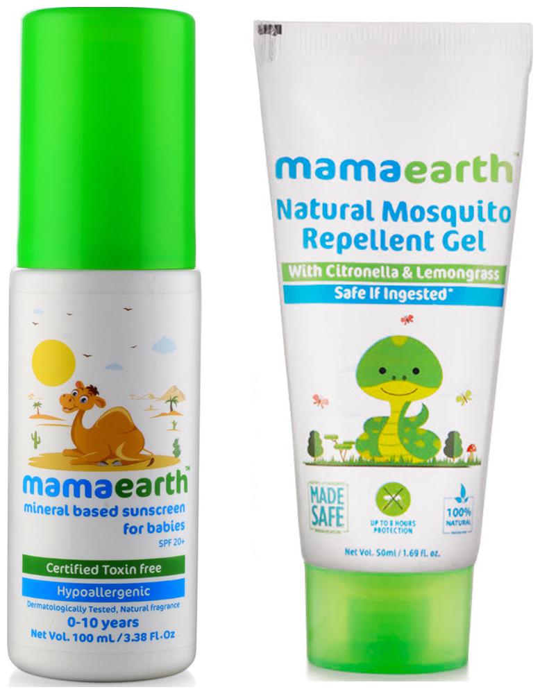 

Mamaearth Mineral Based Sunscreen (100 ml) and Natural Mosquito Repellent Gel 50ml (Pack of 2)