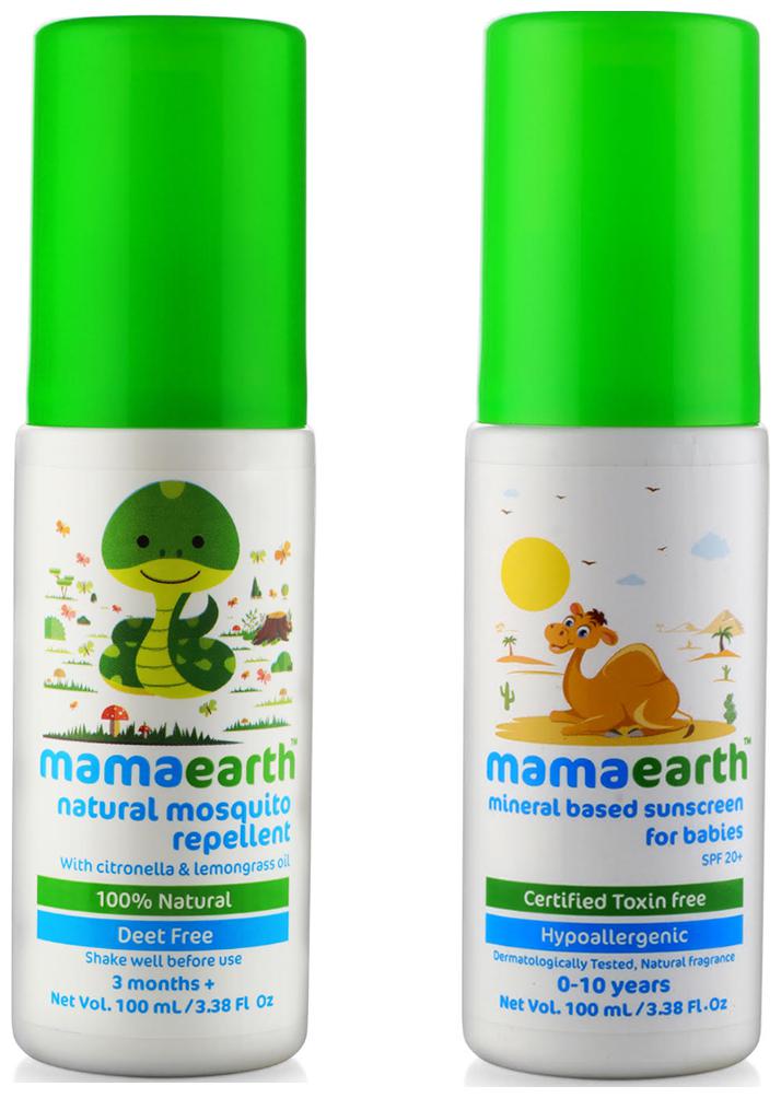 

Mamaearth Natural Insect Repellent (100 ml) and Mineral Based Sunscreen (100 ml) (Pack of 2)