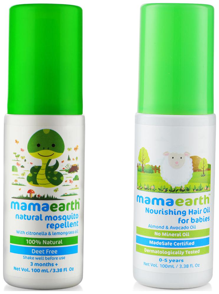 

Mamaearth Natural Insect Repellent (100 ml) and Nourishing Hair Oil 100ml (0-10 Years) (Pack of 2)