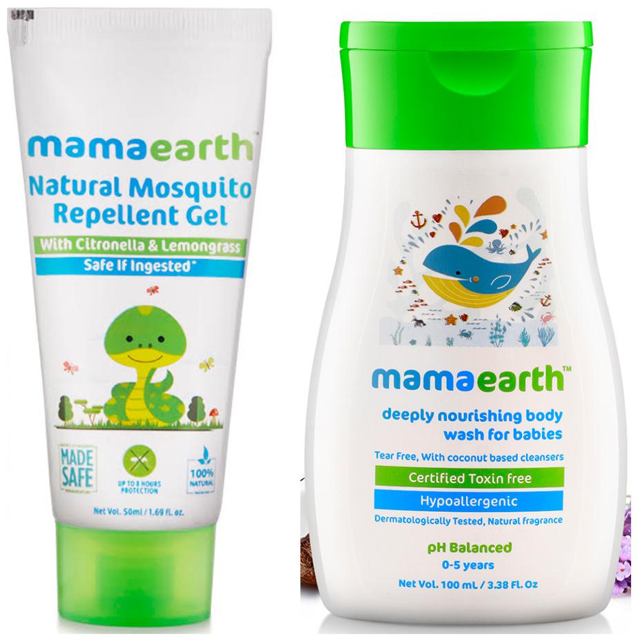 

Mamaearth Natural Mosquito Repellent Gel 50ml and nourishing wash (100 ml) (Pack of 2)