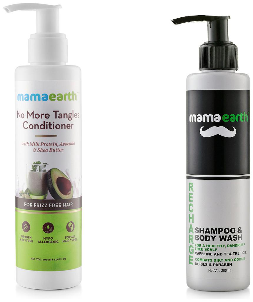 

Mamaearth No More Tangles Hair Conditioner 200ml Recharge Energizing Shampoo and Bodywash 200ml (Pack of 2)