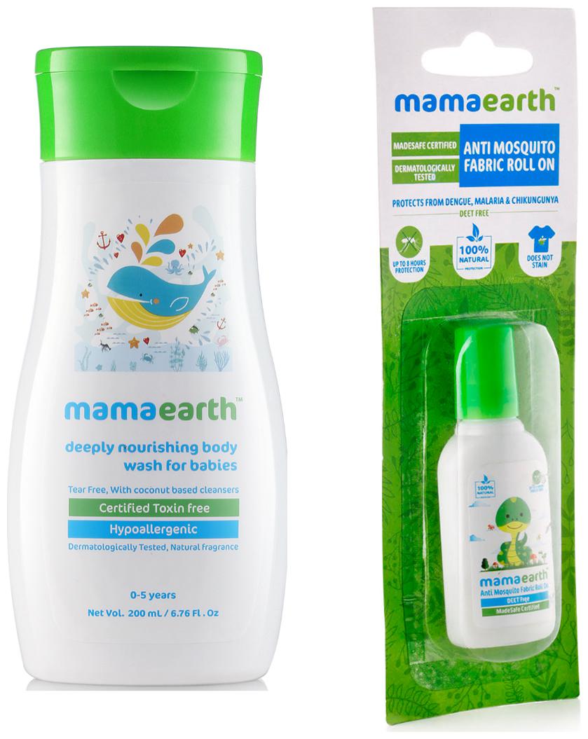 

Mamaearth nourishing wash (200 ml) and Anti Mosquito Fabric Roll On 8ml (Pack of 2)