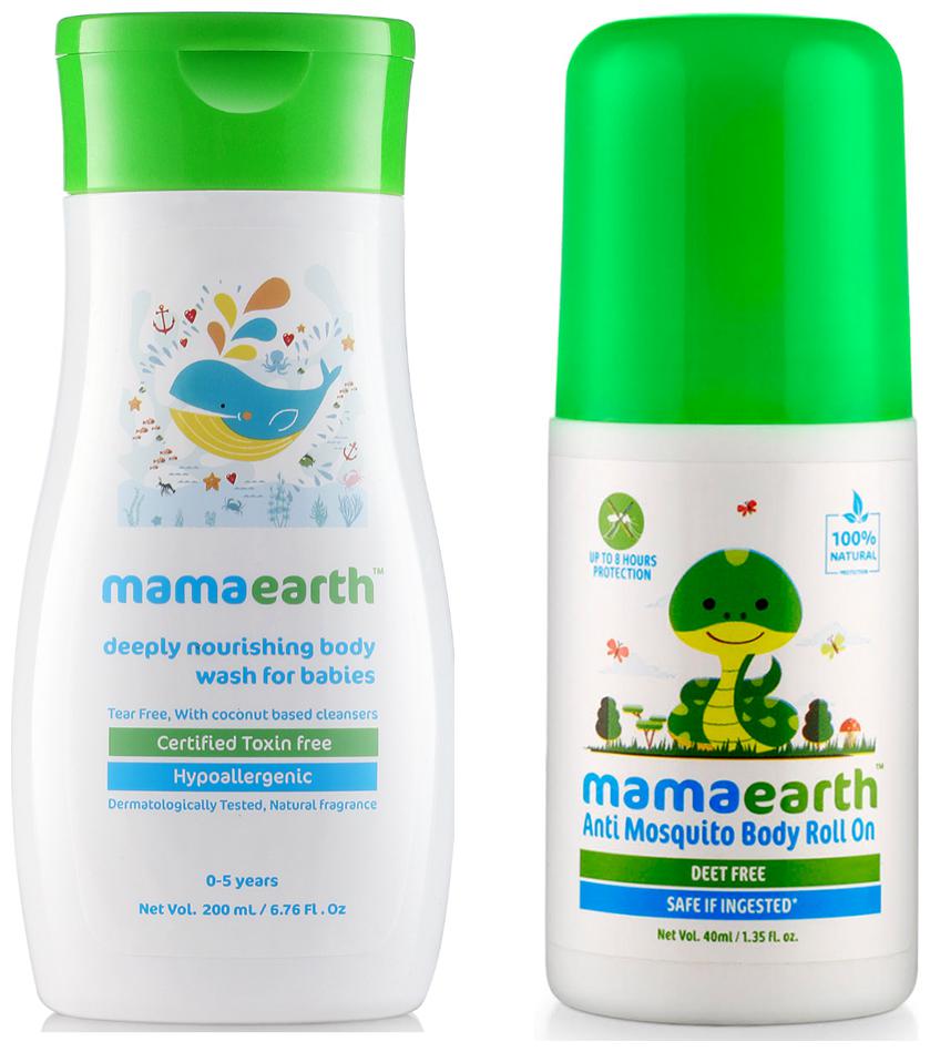 

Mamaearth nourishing wash (200 ml) and Natural Anti Mosquito Body Roll On 40ml (Pack of 2)