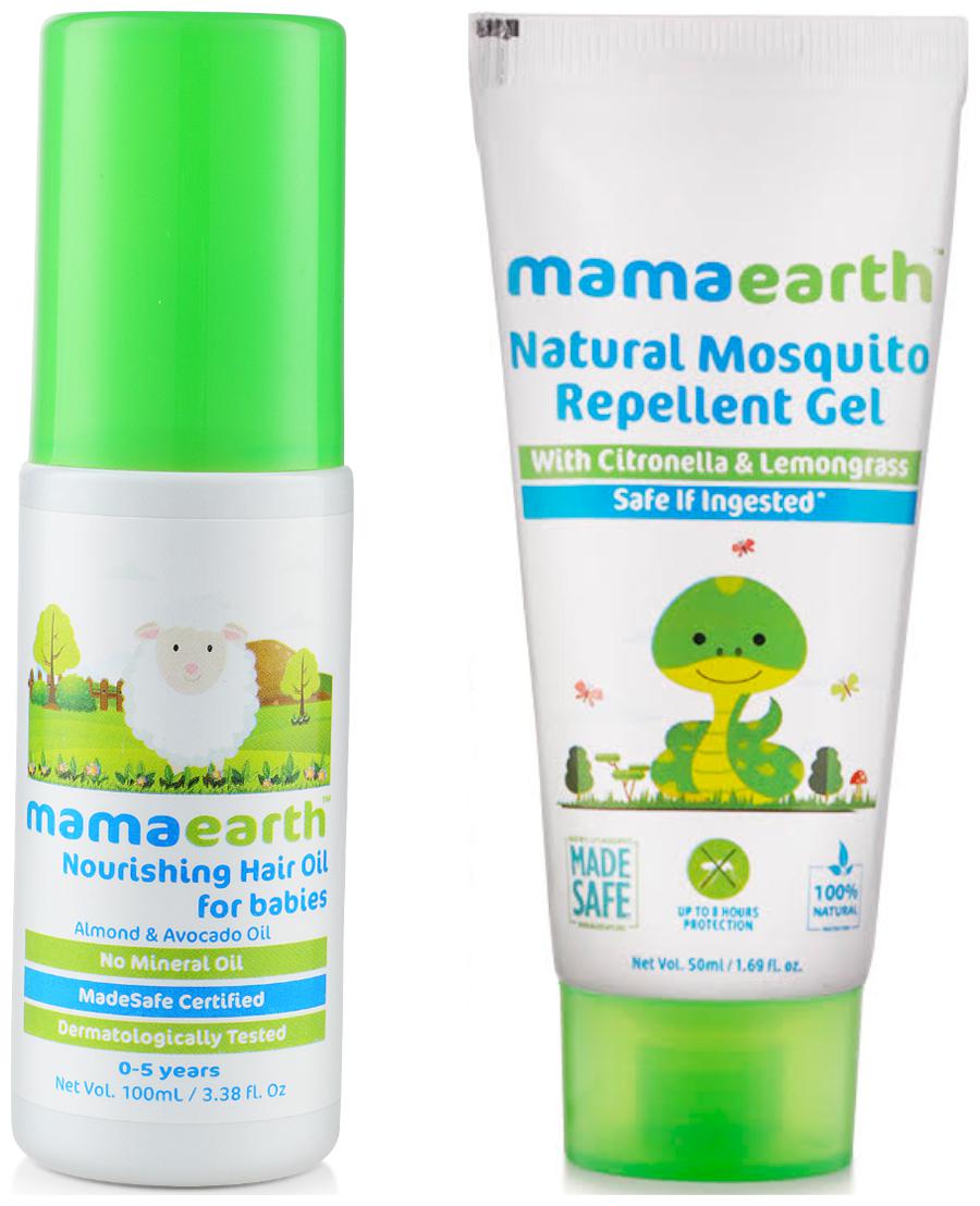 

Mamaearth Nourishing Hair Oil 100ml and Natural Mosquito Repellent Gel 50ml (Pack of 2)