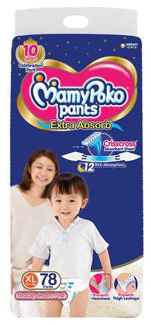 

MamyPoko Pants Pants - Extra Absorb Diaper Extra Large Size 78 Diapers