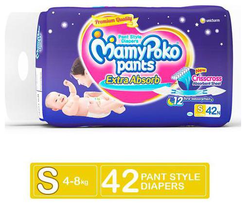 

Mamypoko Pants Extra Absorb Diaper - Small 4-8 kg 42 pcs