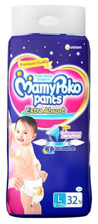 

Mamypoko Pants Style Diapers - Large 9-14 kg 32 pcs