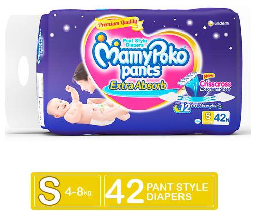 

Mamypoko Pants Extra Absorb Diaper - Small 4-8 kg 42 pcs
