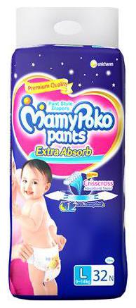 

Mamypoko Pants Style Diapers - Large 9-14 kg 32 pcs