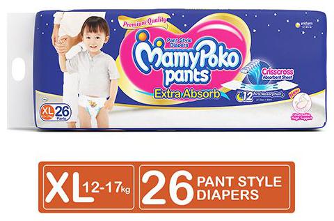 

Mamypoko Pants Style Diapers - Extra Absorb Xl 12-17 kg 26 pcs
