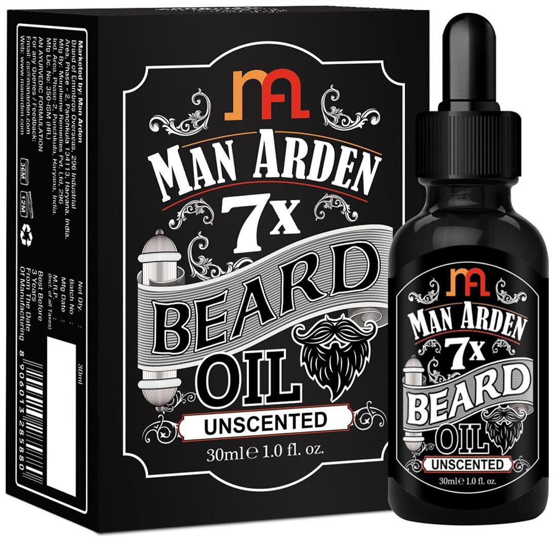 

Man Arden 7X Beard Oil 30ml (Unscented) - 7 Premium Oils Blend For Beard Growth Nourishment