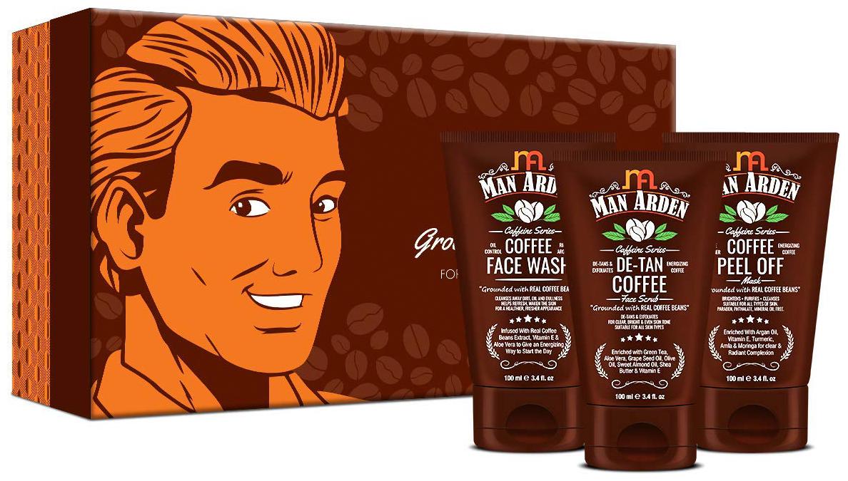 

Man Arden Coffee Skin Care Kit Deep Cleanse Blackheads Removal Tan Removal (100ml Each) Pack of 3