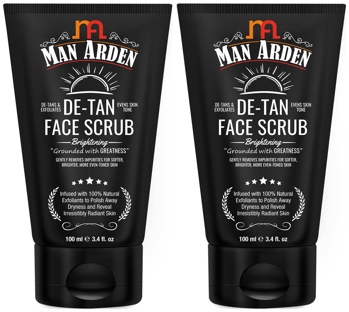 

Man Arden De Tan Brightening Face Scrub - De-Tans Exfoliates Skin - With Vitamin C 100 ml (Pack Of 2)