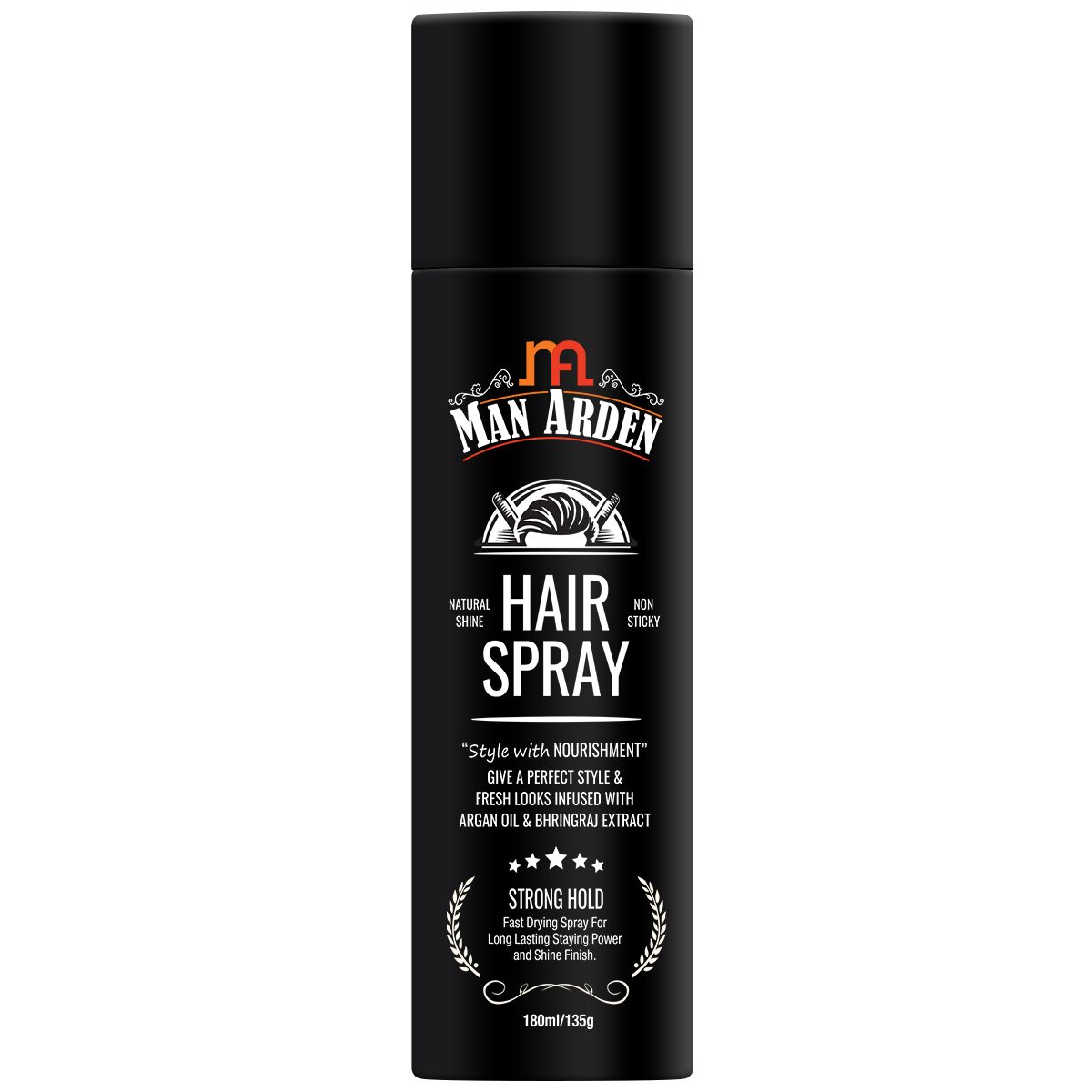 

Man Arden Hair Spray - Strong Hold Styling with Nourishment - Argan Oil and Bhringraj 180ml