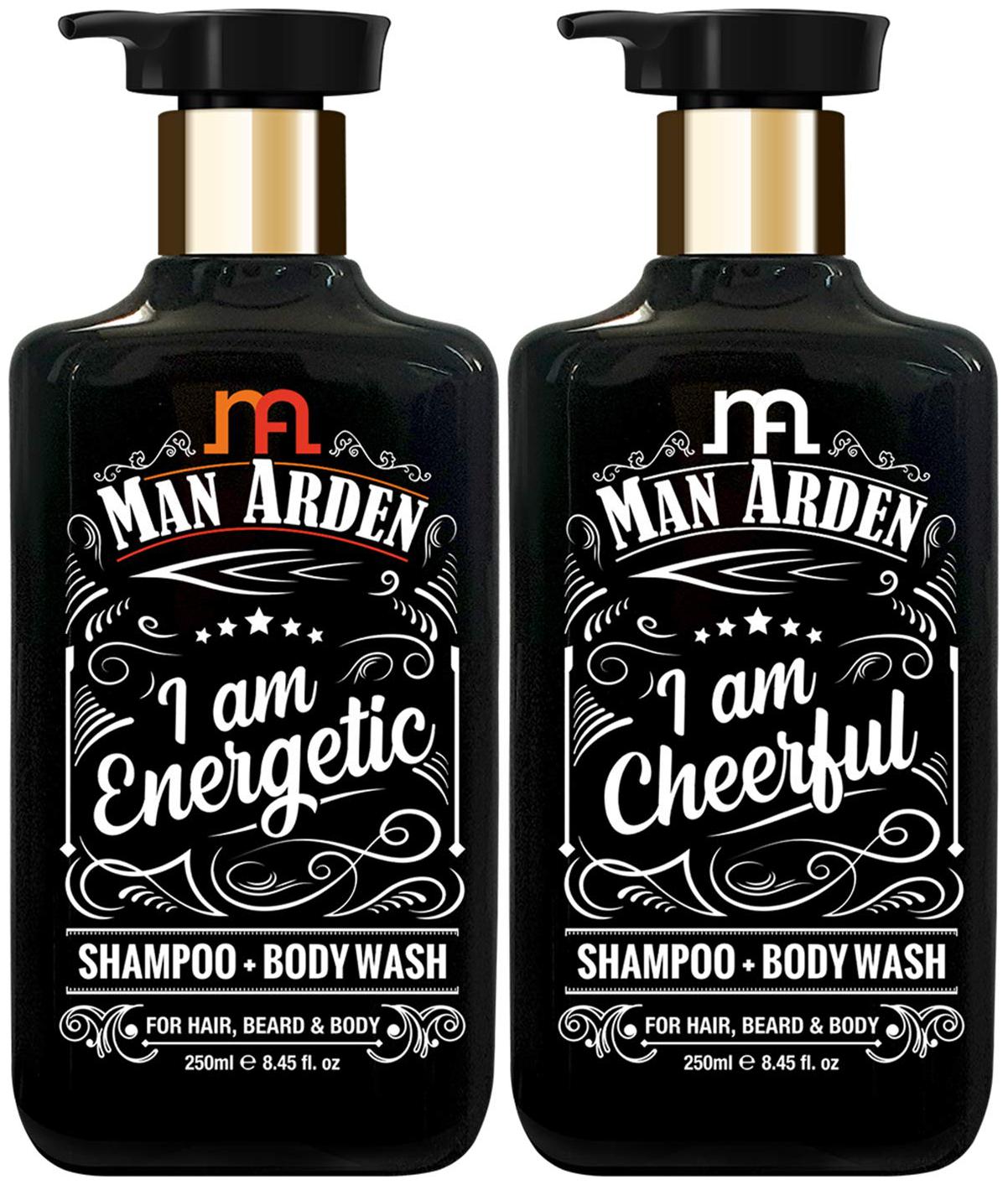 

Man Arden Shampoo Body Wash Combo Energetic Cheerful 250ml Each(Pack of 2)
