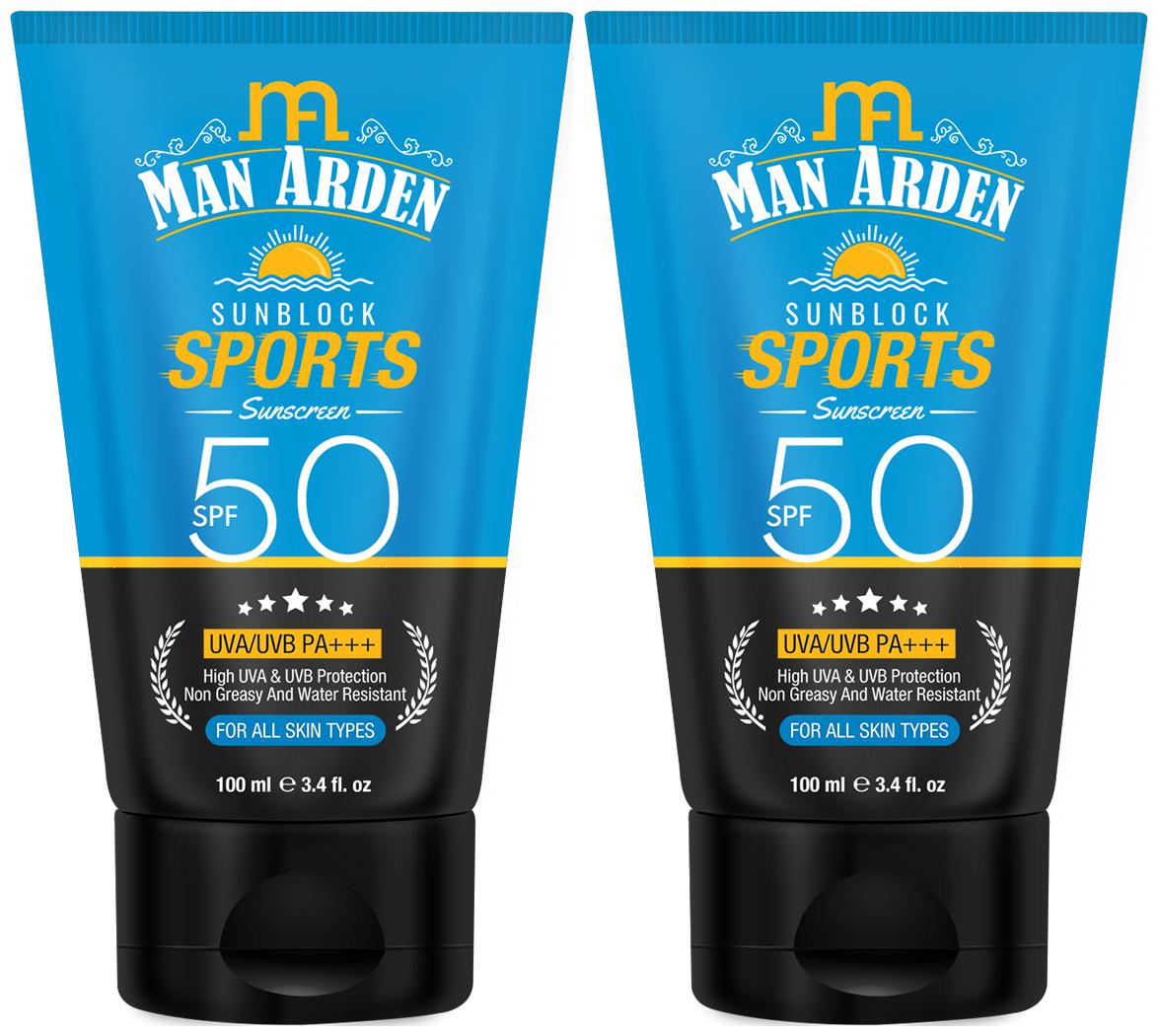 

Man Arden Sunblock Sport Sunscreen Spf 50 100 ml (Pack Of 2)