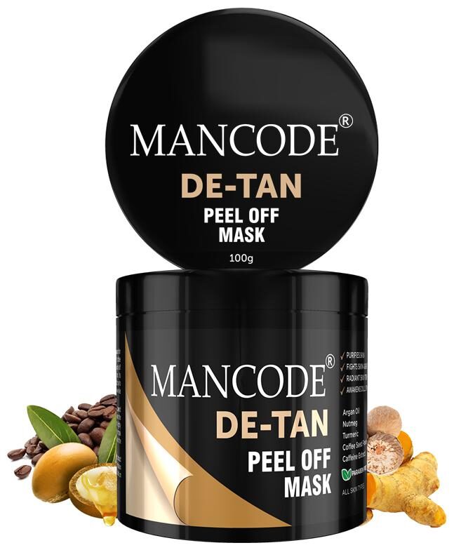

Mancode De Tan Peel Off Mask for Men-Purifies Skin Fights Skin Aging Radiant Skin Tone and Awakens Dull Skin - 100g